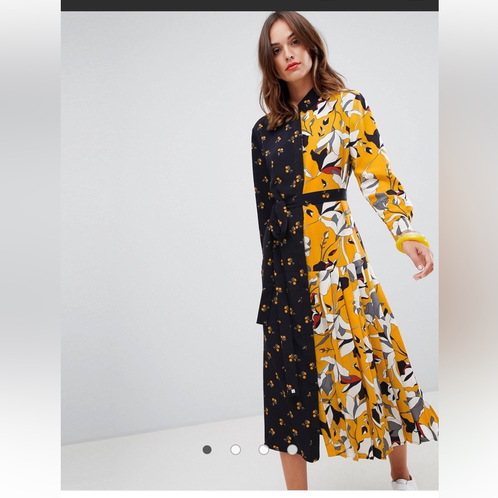 French Connection Maxi Shirt Dress in Aventine Print